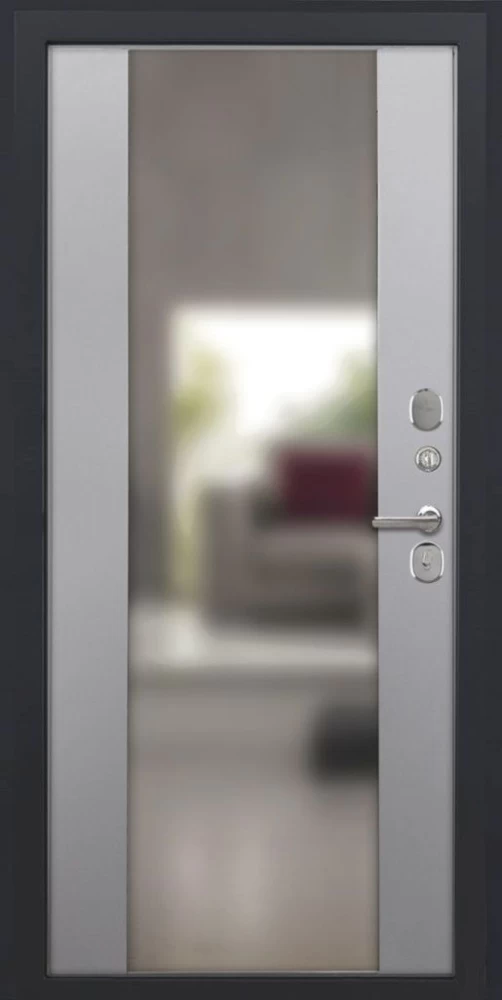Входная дверь ДвериПРО L-3b Алиса (16мм, ПВХ софт грей, зеркало) DPRO196433 внутренняя сторона